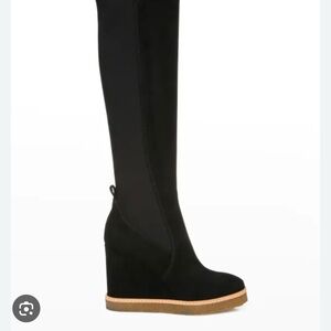 Elegant Black Wedge Boots